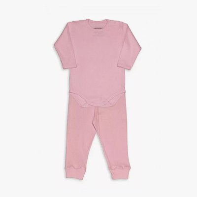 Conjunto de Body para Bebê Dedeka Canelado Rosa Retrô