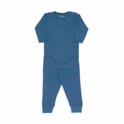 Conjunto de Body para Bebê Dedeka Canelado Azul Névoa