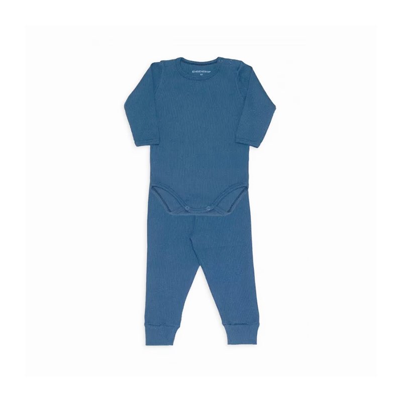 Conjunto de Body para Bebê Dedeka Canelado Azul Névoa