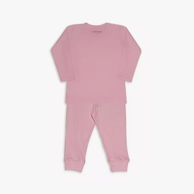 Conjunto de Camiseta para Bebê Dedeka Canelado Rosa Retrô