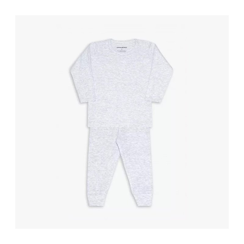 Conjunto de Camiseta para Bebê Dedeka Canelado Cinza