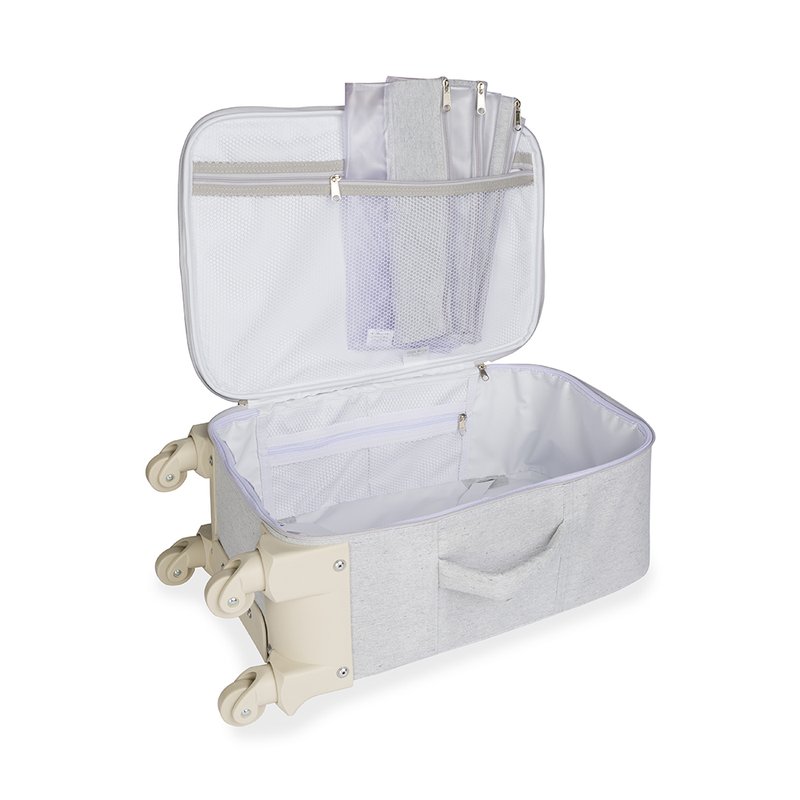 Mala Maternidade com rodinhas Masterbag Baby Alasca Cinza Aberta