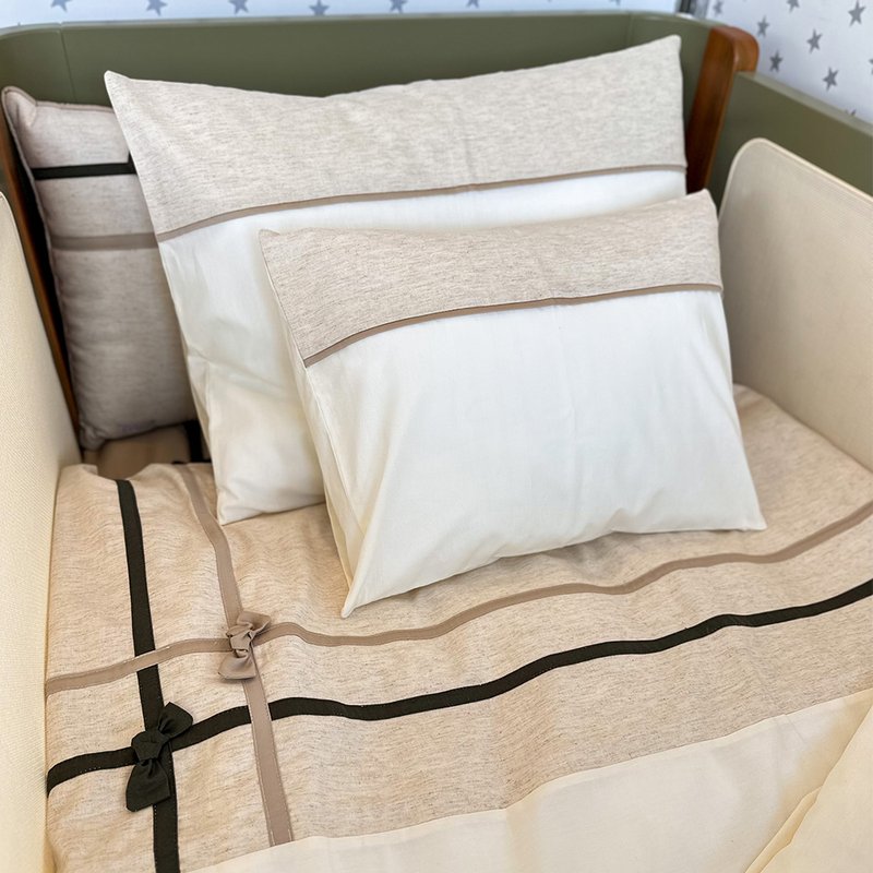 Travesseiros Kit Berço Chambray e Percal 400 fios Bege