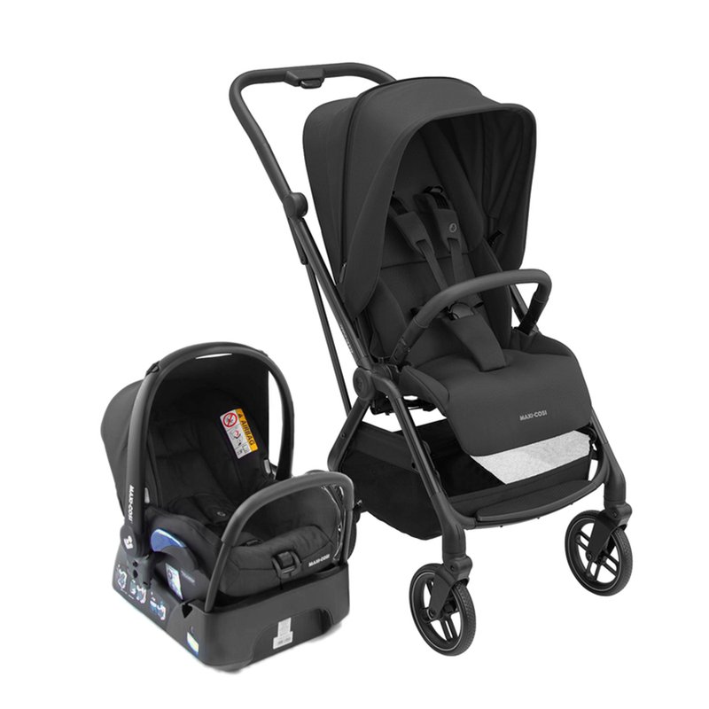 01 carrinho de bebe maxi cosi leona travel system trio essential black