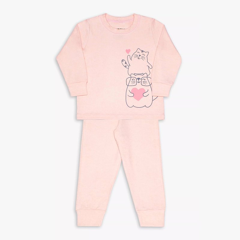 06 pijama infantil dedeka melange conjunto de camiseta rosa perola 1