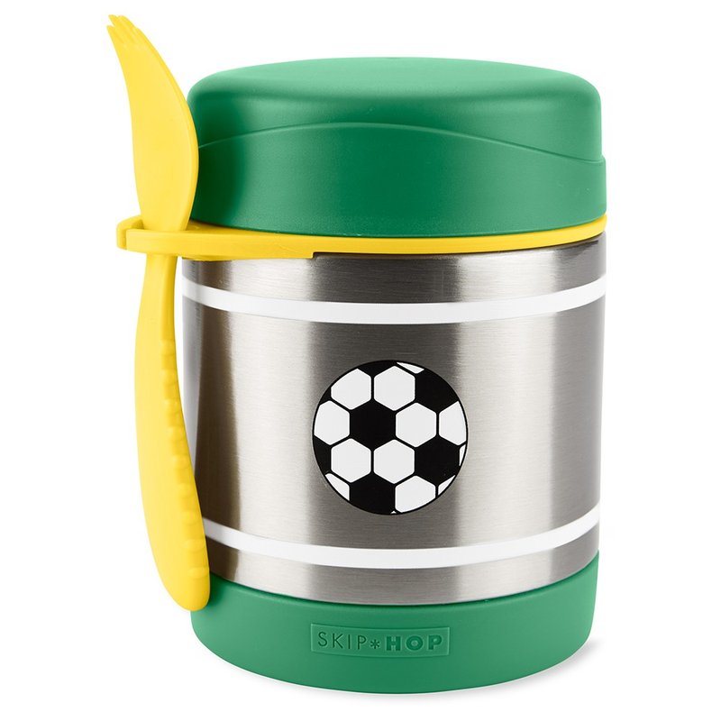 01 pote termico com talher skip hop spark style 325ml futebol