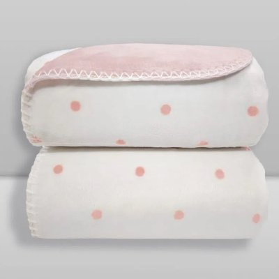 01 manta donna laco bebe velvet poa 76x100cm azul