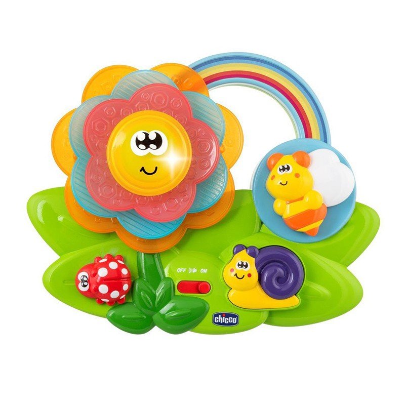 01 brinquedo chicco flor sensorial com luz e som sense focus 6 36m unico