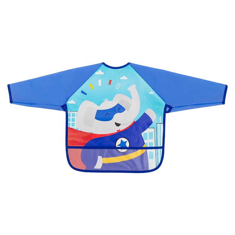 04 babador buba com mangas avental 3m pinceladas azul