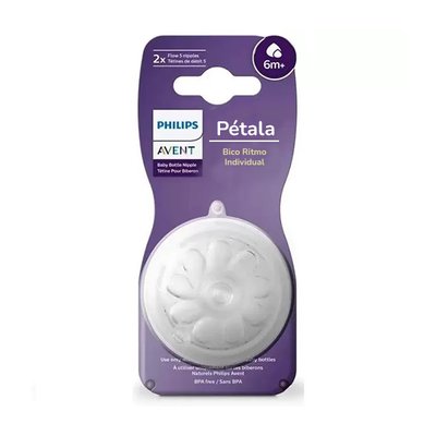 Bico de Mamadeira Philips Avent Pétala 3.0 Número 6 (6M+) 2 Unidades