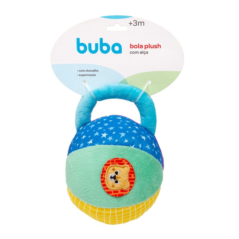 03 brinquedo buba bola plush com alca e chocalho 3m colorido