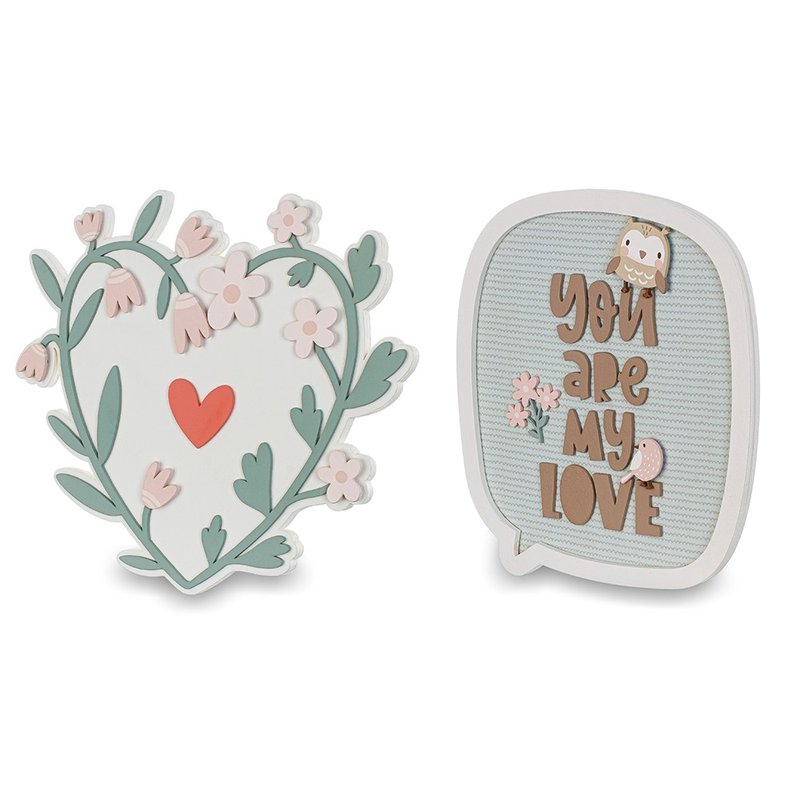 Kit 2 Quadros Decorativos para Quarto Infantil Coração de Mãe Bosque