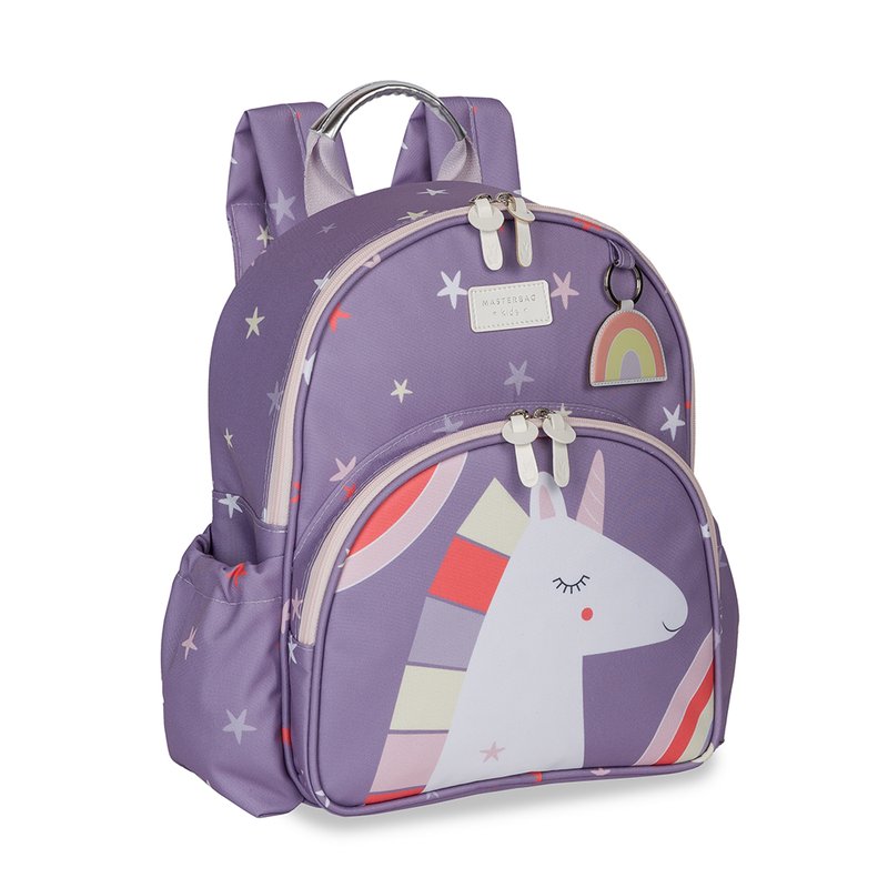 Lateral Mochila Infantil Masterbag Kids Unicórnio Roxo
