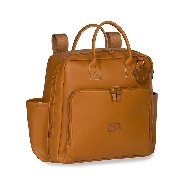 Lateral Mochila Maternidade Masterbag Baby Vintage Teddy Caramelo
