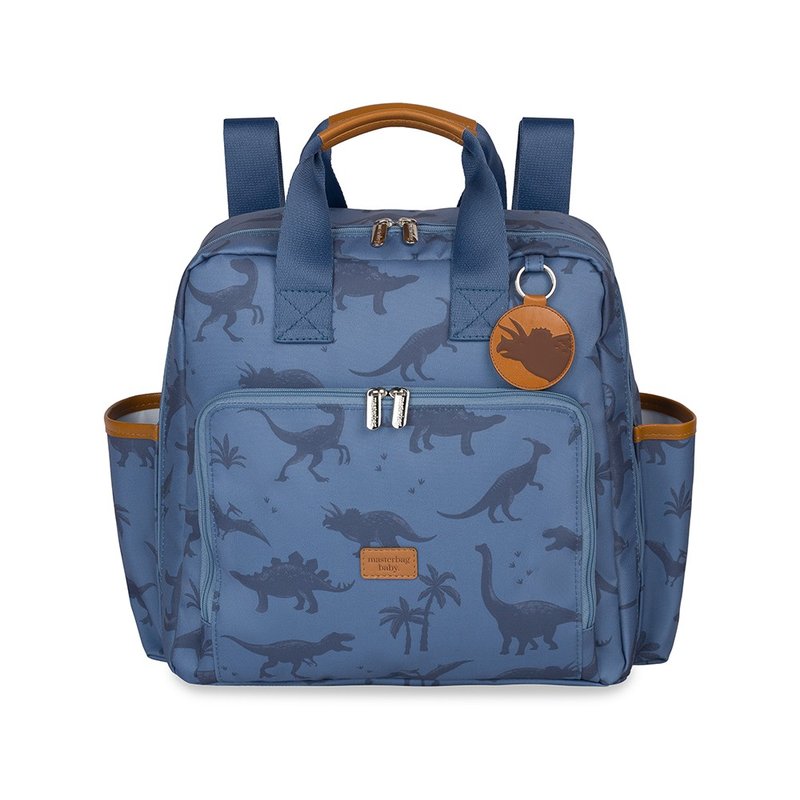 Mochila Maternidade Masterbag Baby Vintage Dinossauro Azul