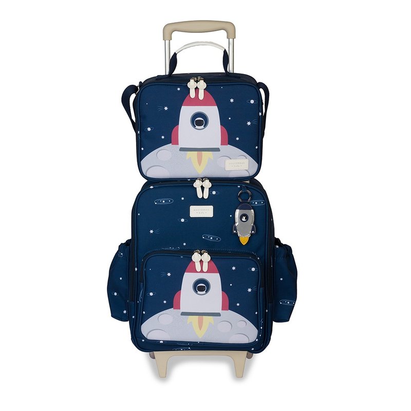 09 kit mochila infantil kids com rodinhas lancheira termica infantil masterbag baby cogumelo