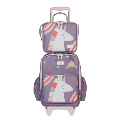 12 kit mochila infantil kids com rodinhas lancheira termica infantil masterbag baby cogumelo