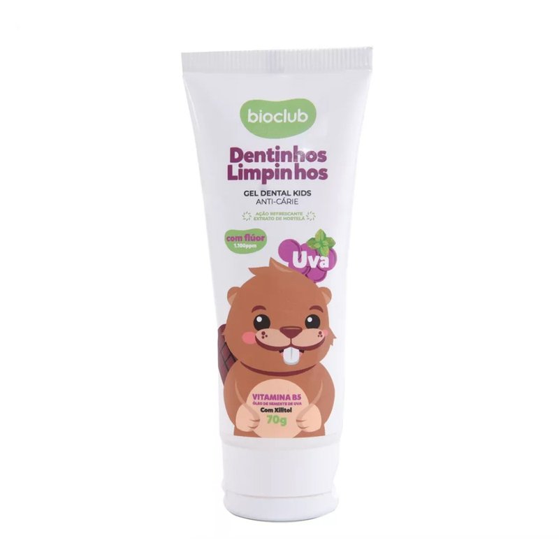Gel Dental Infantil Bioclub Dentinhos Limpinhos com Flúor 70g