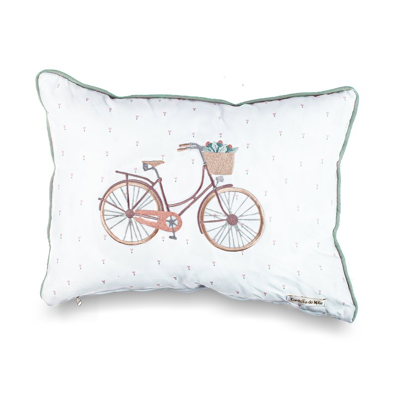 Almofada Decorativa Coração de Mãe Ursinhas Clássicas Bicicleta