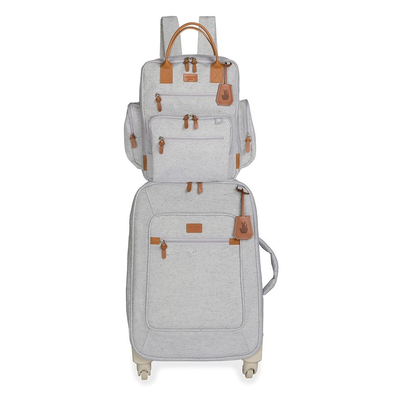 Kit Mala Maternidade com rodinhas + Mochila Maternidade Urban Masterbag Baby Alasca Cinza