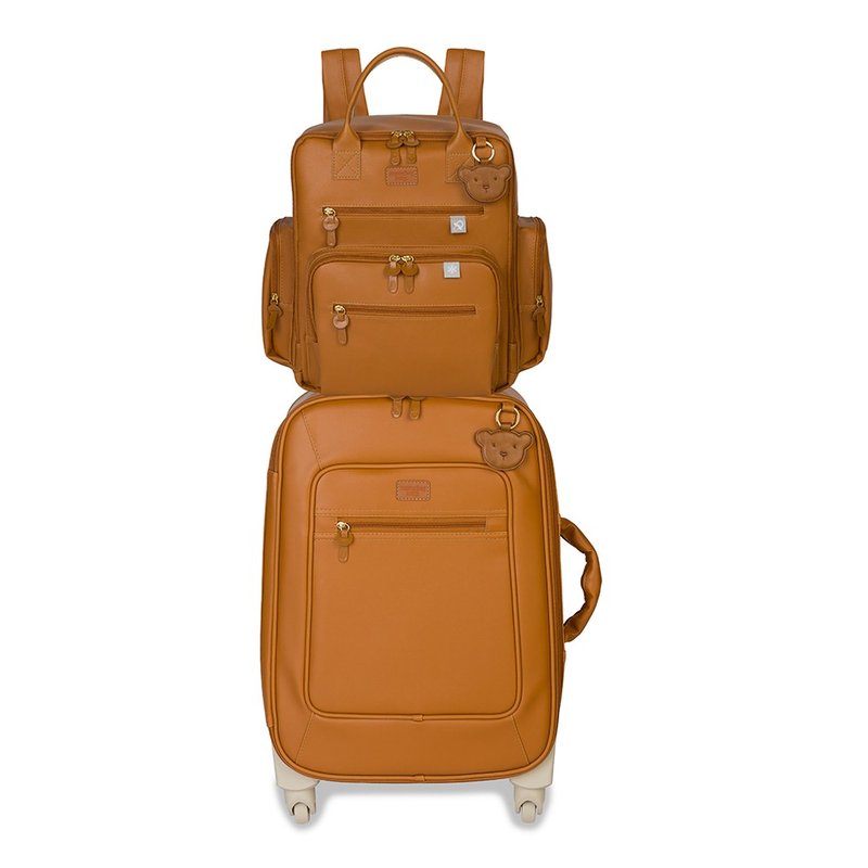 Kit Mala Maternidade com rodinhas + Mochila Maternidade Urban Masterbag Baby Teddy Caramelo