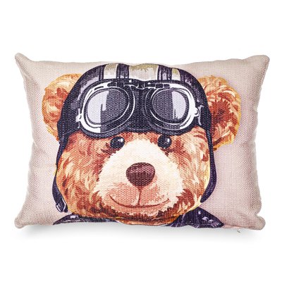 Almofada Decorativa Coração de Mãe para Quarto Infantil Ursos Clássicos Aviador Sublimada