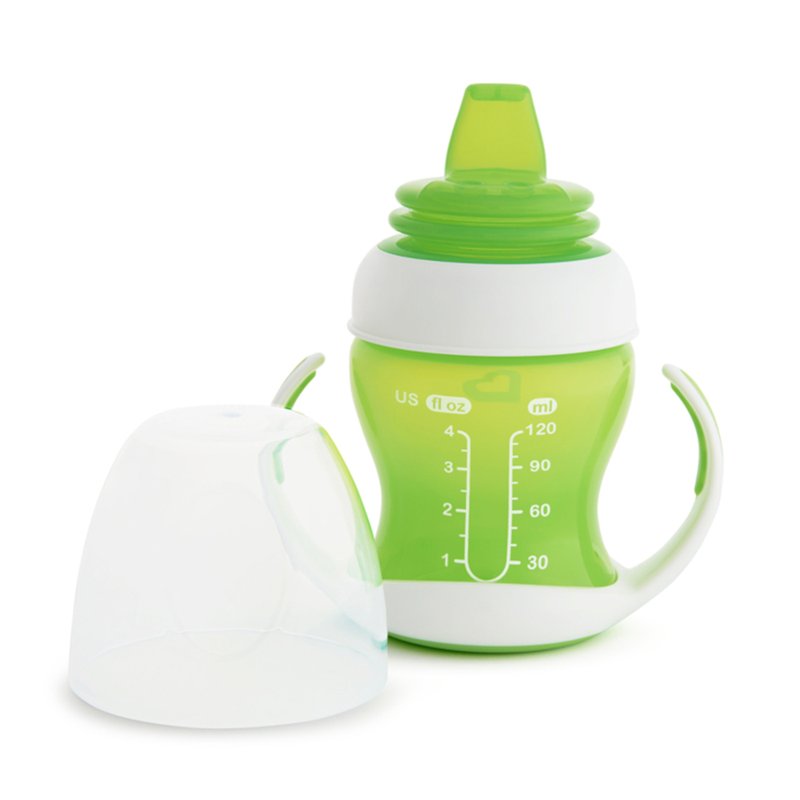 Detalhes Copo Infantil de Transição Munchkin com Bico de Silicone 118ml (4M+) Verde