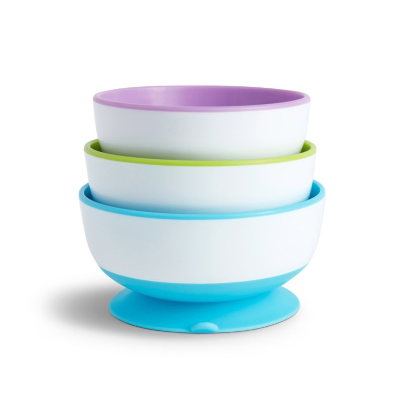 Kit Tigelas Infantis Munchkin Stay Put com Ventosas 3 Unidades (6M+) 3 Tamanhos