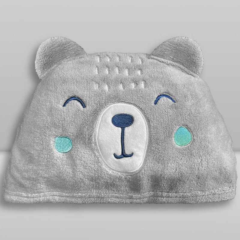 Toalha de Banho Donna Laço Bebê com Capuz Animada 70x100cm Urso Cinza