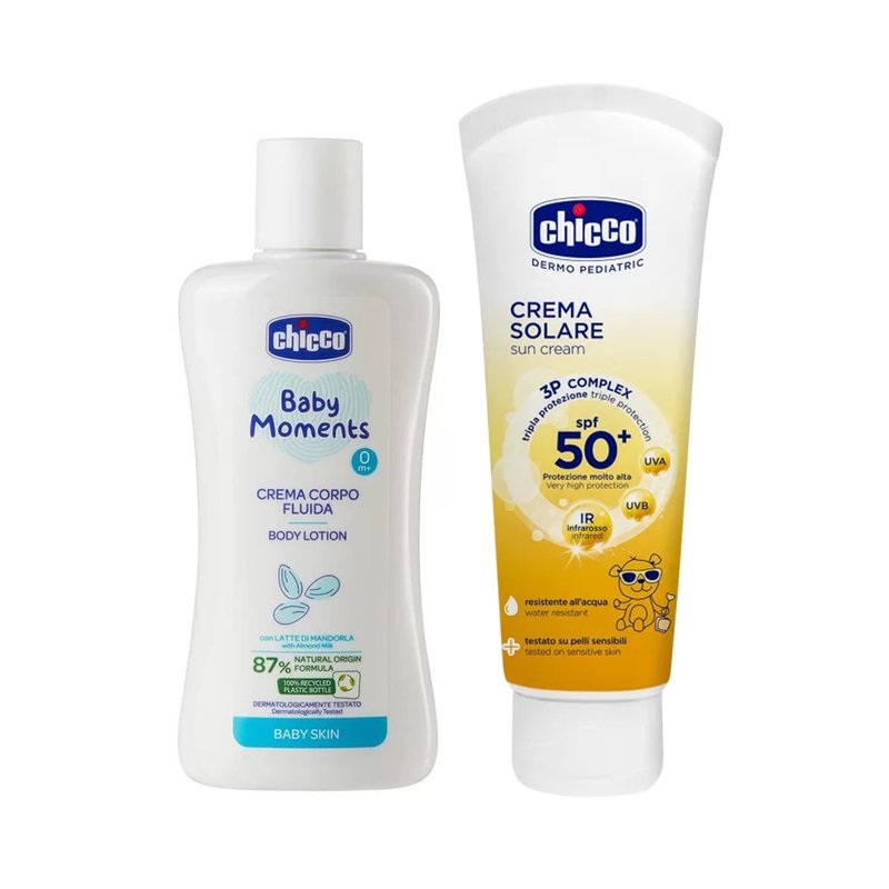 Kit de Protetor Solar FPS50+ 75ml + Creme Hidratante Corpo Fluida 200ml Chicco