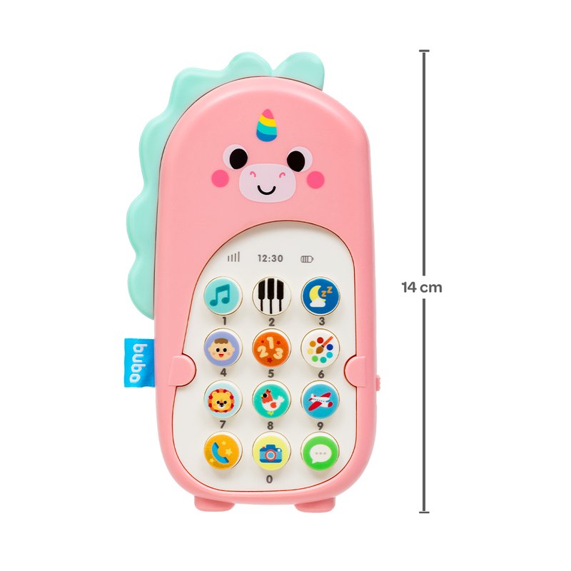 Medidas Brinquedo Buba Phone Bilíngue Zoo (2+) Unicórnio