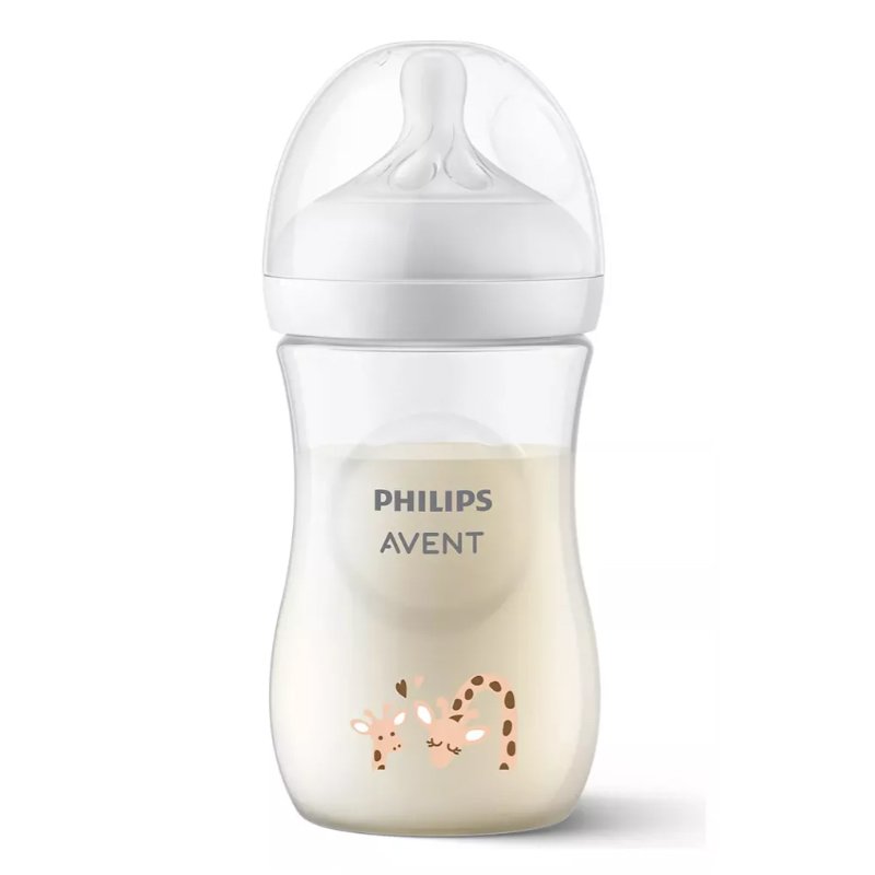 Mamadeira Philips Avent Pétala 3.0 Antivazamento 260ml Girafa