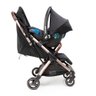 Bebê Conforto Acoplado Carrinho de Bebê Maxi-Cosi Eva Travel System Black Champagne