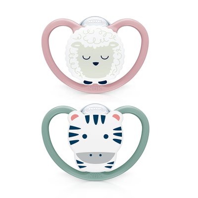 Chupeta NUK Space Day and Night (6M+) Ovelha e Zebra