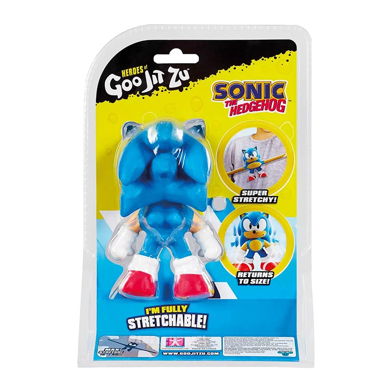 Boneco Elástico Sunny Sonic que Estica Goo Jit Zu (4+) Costas Azul