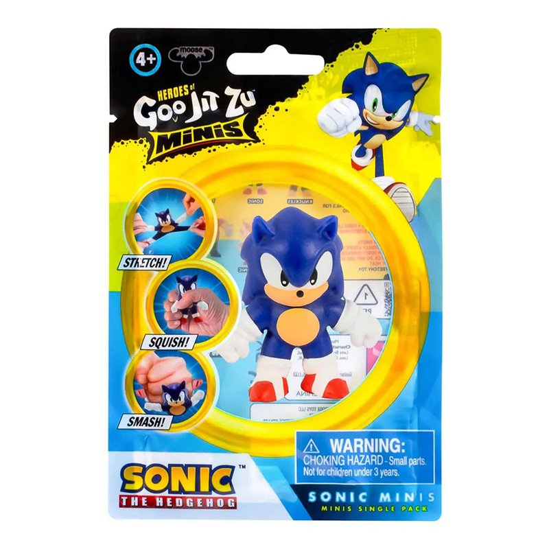 Embalagem Mini Boneco Elástico Sunny Sonic que Estica Goo Jit Zu (4+) Sonic