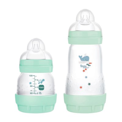 Kit Mamadeiras MAM Easy Start Starter Set Anticolicas 130ml e 160ml Azul