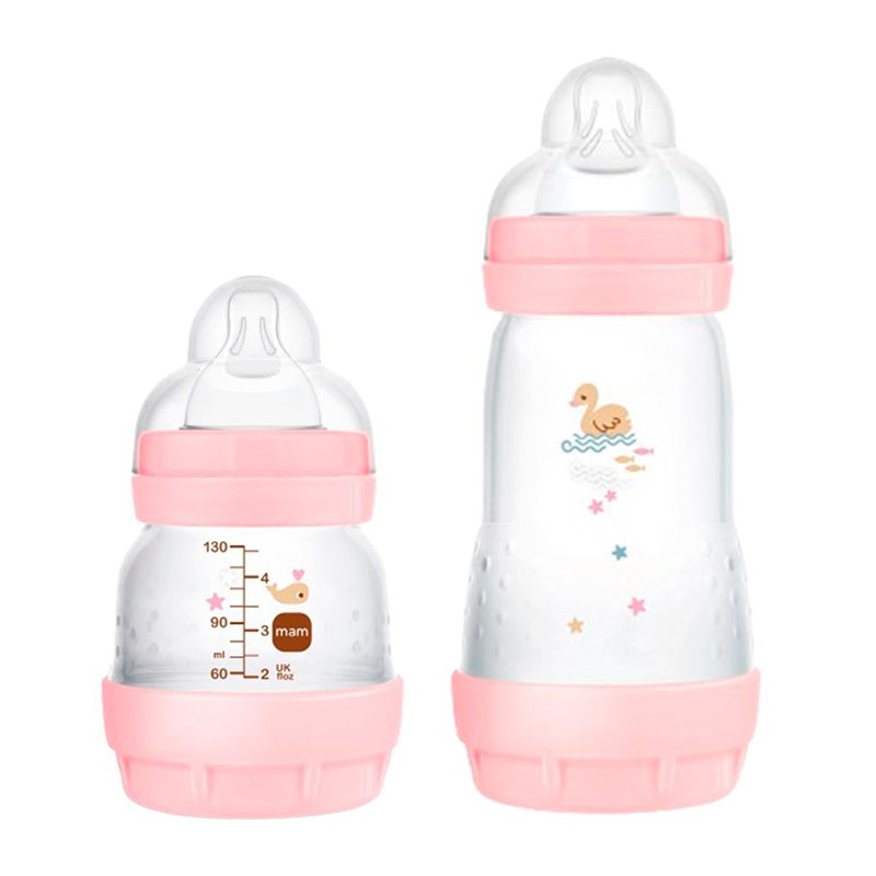 Kit Mamadeiras MAM Easy Start Starter Set Anticolicas 130ml e 160ml Rosa