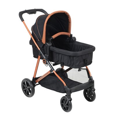 Carrinho de Bebê Burigotto Revert de 0 a 15kg Preto Cobre