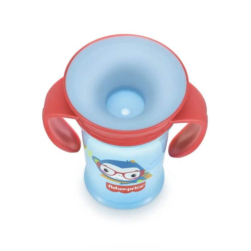 Tampa Copo de Treinamento Fisher-Price First Moments 360° com Tampa e Alça 210ml (6M+) Azul