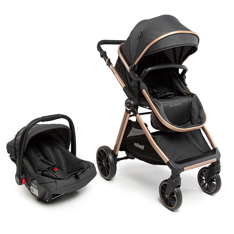 Carrinho de Bebê Infanti Romanzo Duo Travel System Preto Bronze