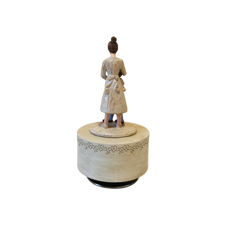 Costas Caixa de Música Modali Baby em Resina Lapidada Mãe e Filho