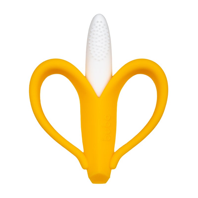Massageador de Gengiva Buba em Silicone (3M+) Cerdas Curtas Banana
