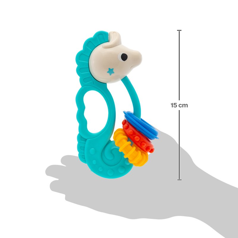 Medidas Brinquedo Buba Chocalho com Mordedor Cavalo Marinho (4M+)