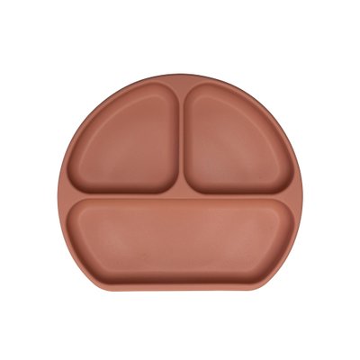 Prato Infantil Infanti em Silicone com Divisórias e Ventosa (6M+) Terracota Prato Infantil Infanti em Silicone com Divisórias e Ventosa (6M+) Terracota