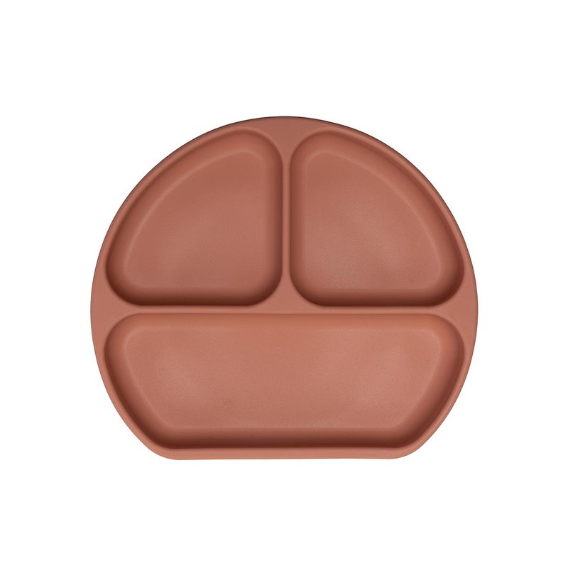 Prato Infantil Infanti em Silicone com Divisórias e Ventosa (6M+) Terracota