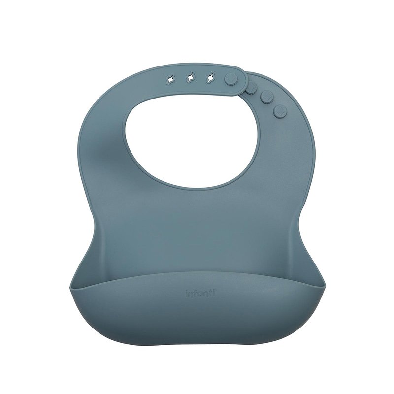 Babador de Silicone Infanti com Pega Migalhas (3M+) Azul