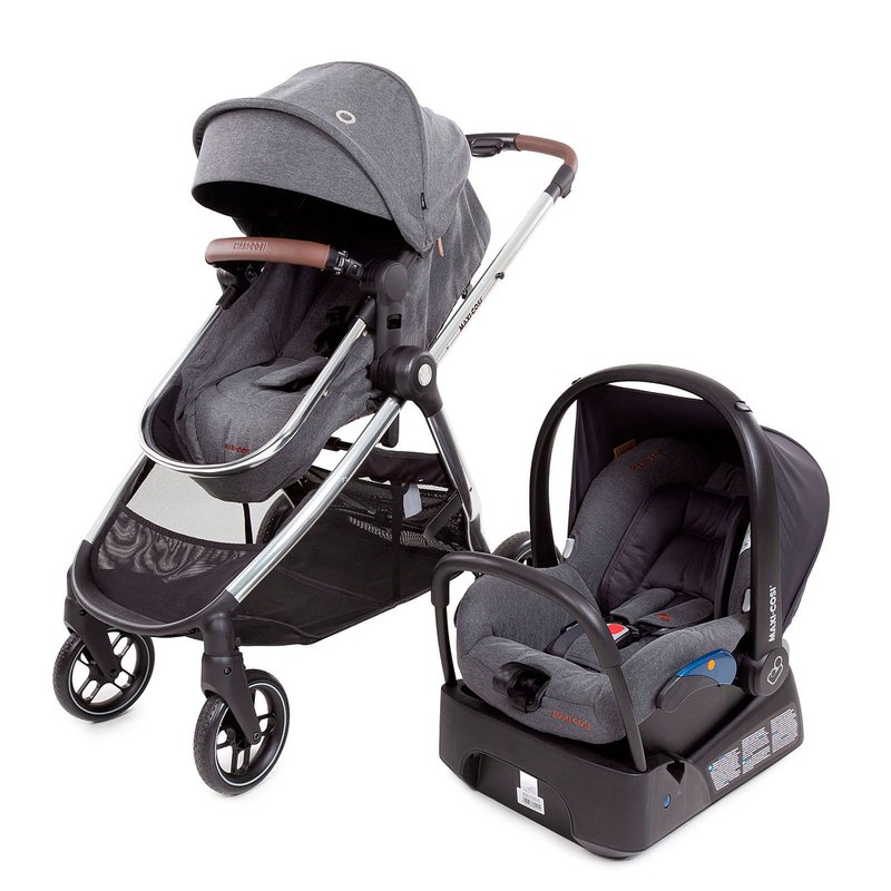 Carrinho de Bebê Maxi-Cosi Anna³ Travel System Trio Luxe Twillic Grey