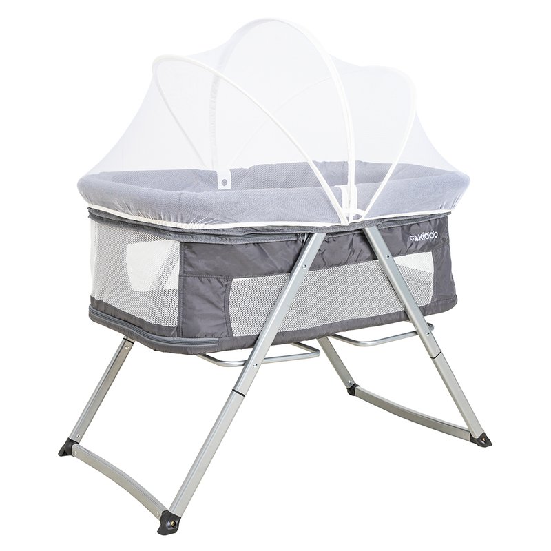 Berço Desmontável Kiddo Sleep de 0M a 15kg Grafite Mosquiteiro