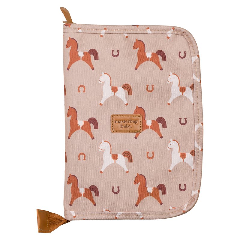 Porta Carteira de Vacinação de Bebê Masterbag Baby Cavalinhos Bege